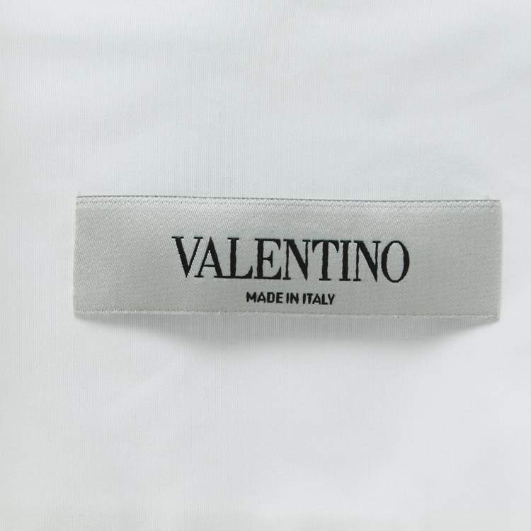 Pre Owned Valentino White Cotton & Lace Inset Tunic Top XL