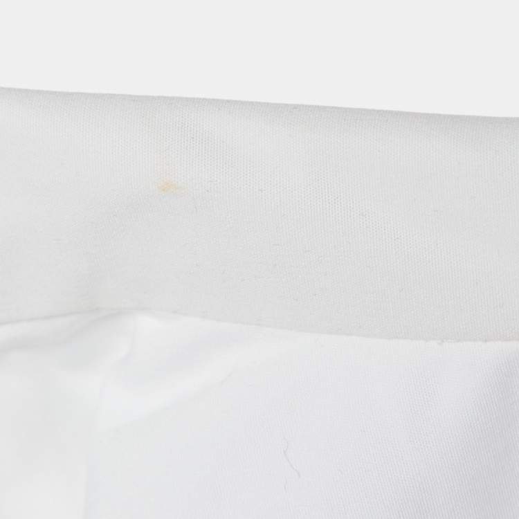مملوكة مسبقًا Valentino White Floral Applique Cotton Shirt L
