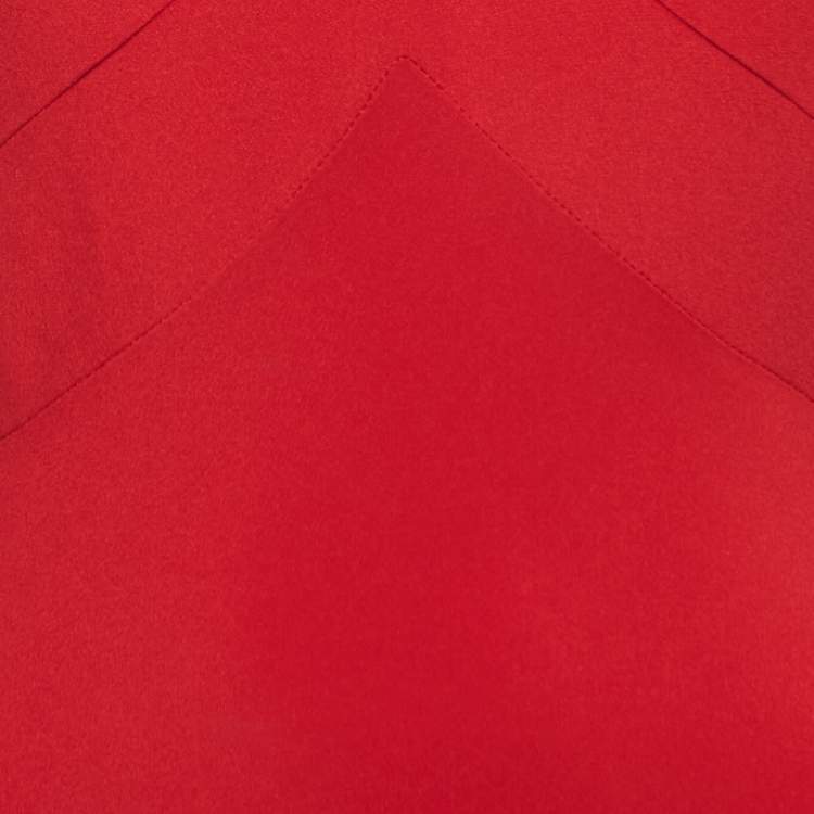 مملوكة مسبقًا Valentino Red Crepe V-Neck Detailed Sleeveless Maxi Dress M
