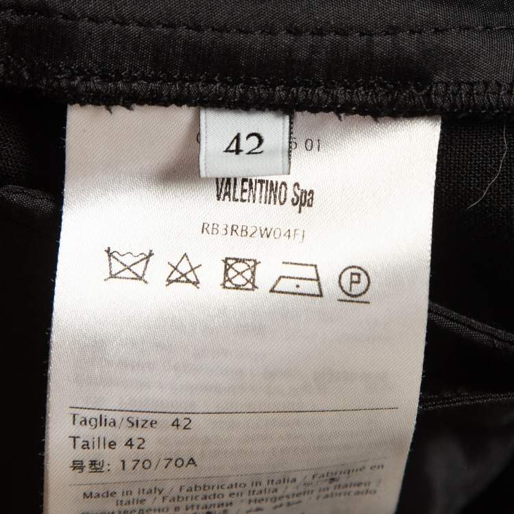 Pre Owned Valentino Black Wool Tapered Trousers M