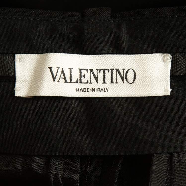 Pre Owned Valentino Black Wool Tapered Trousers M