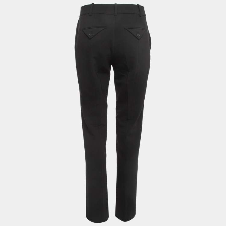 Pre Owned Valentino Black Wool Tapered Trousers M