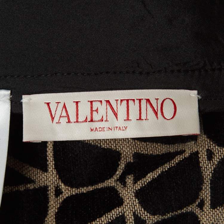 Pre Owned Valentino Brown/Black Iconographe Canvas Shorts M