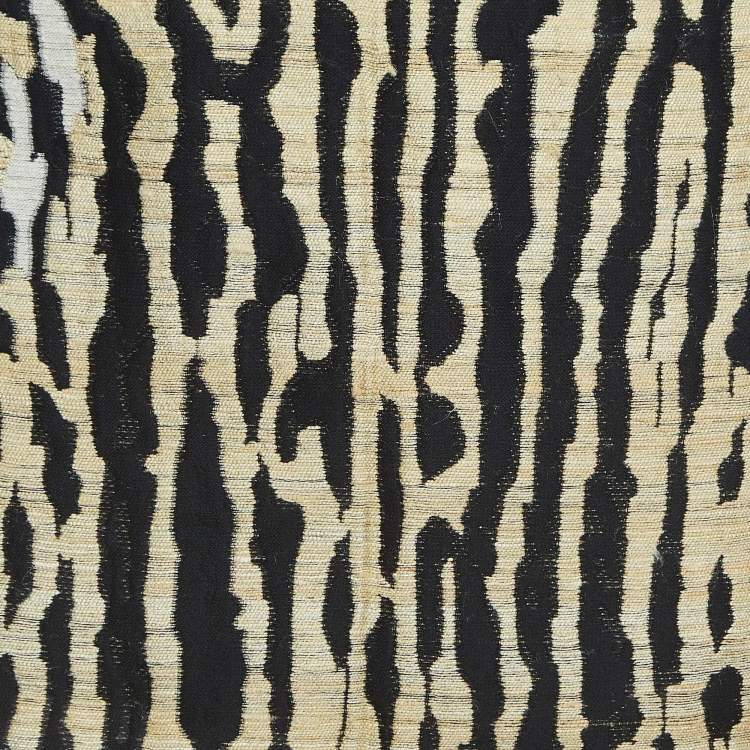 Pre Owned Valentino Beige Animal Skin Jacquard Knee Length Skirt M