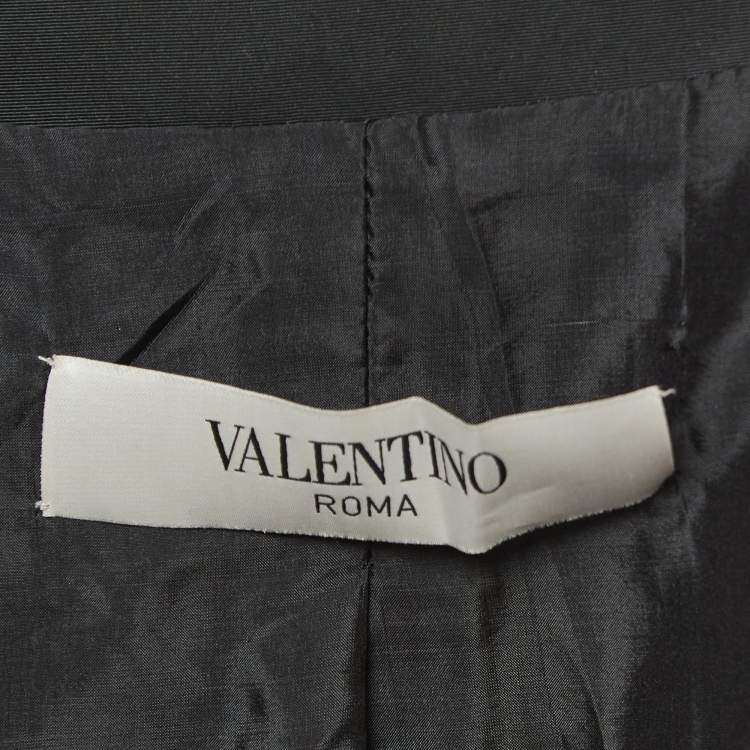 Pre Owned Valentino Vintage Black Synthetic Belted Jacket M