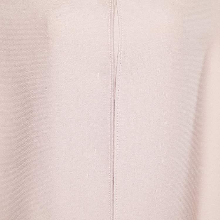 Pre Owned Valentino Pink Wool & Silk Ruffled Cape Coat S