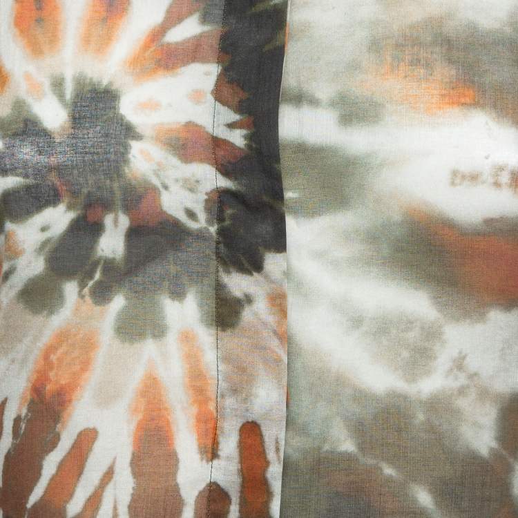 Pre Owned Valentino Multicolor Tie-Dye Print Cotton Buttoned Full Sleeve Shirt S