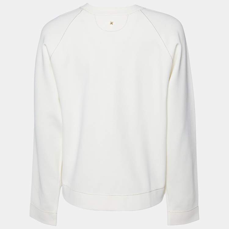 Pre Owned Valentino Ivory Knit Crew Neck Sweatshirt L