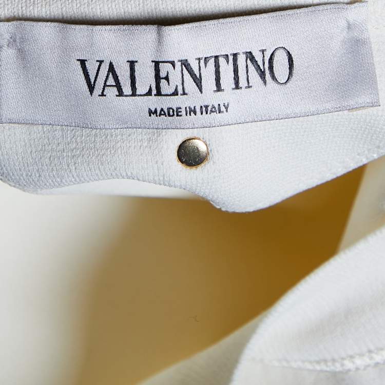 Pre Owned Valentino Ivory Knit Crew Neck Sweatshirt L