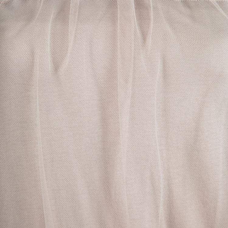 Pre Owned Valentino Beige Embellished Neck Detail Mesh Overlay Sleeveless Top S