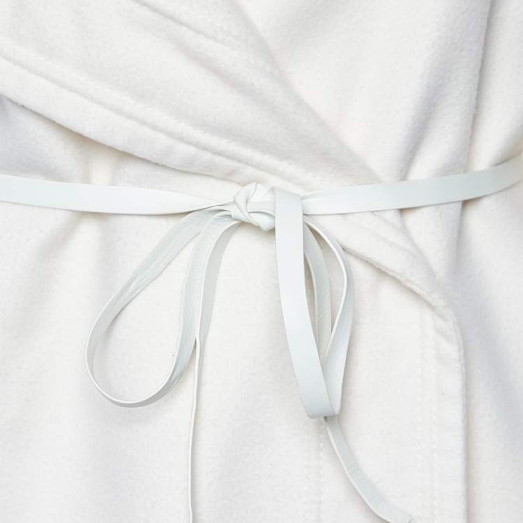 Pre Owned Valentino Cream Wool Belted Double Breasted Coat M