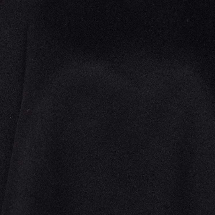 Pre Owned Valentino Black Wool & Cashmere VLTN Scarf Detail Cape S