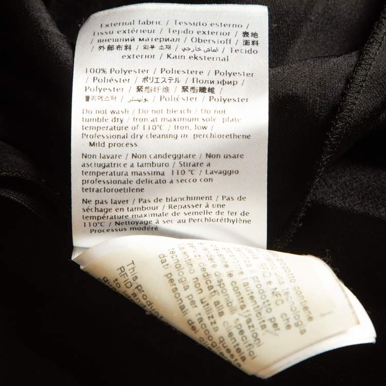 Pre Owned Valentino Black Pleated Crepe Midi Skirt S