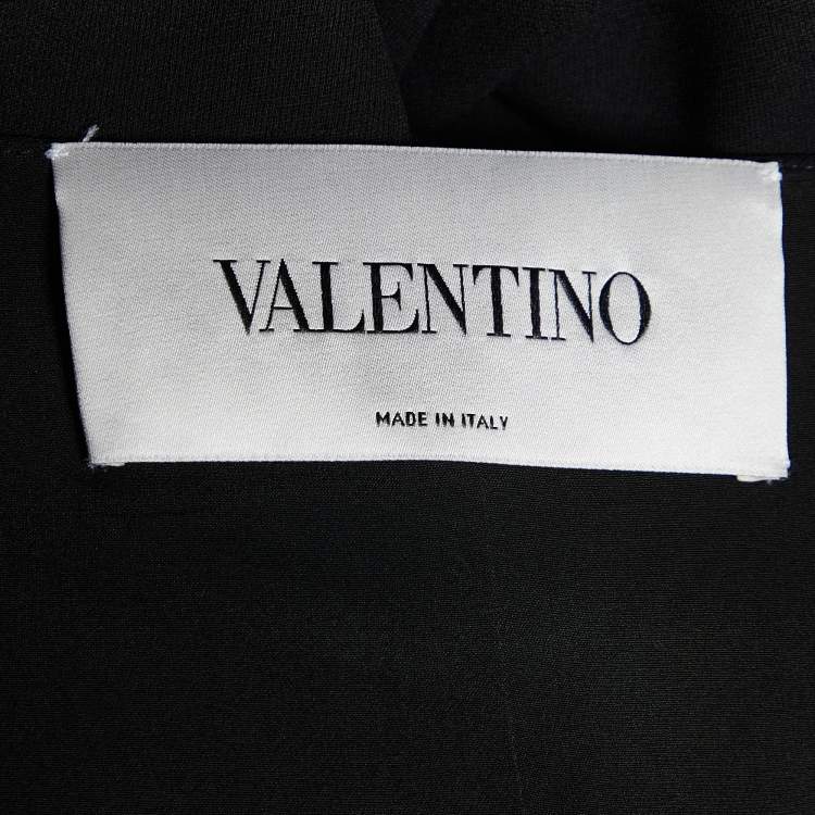 Pre Owned Valentino Black Silk Crepe Sleeveless Maxi Dress M