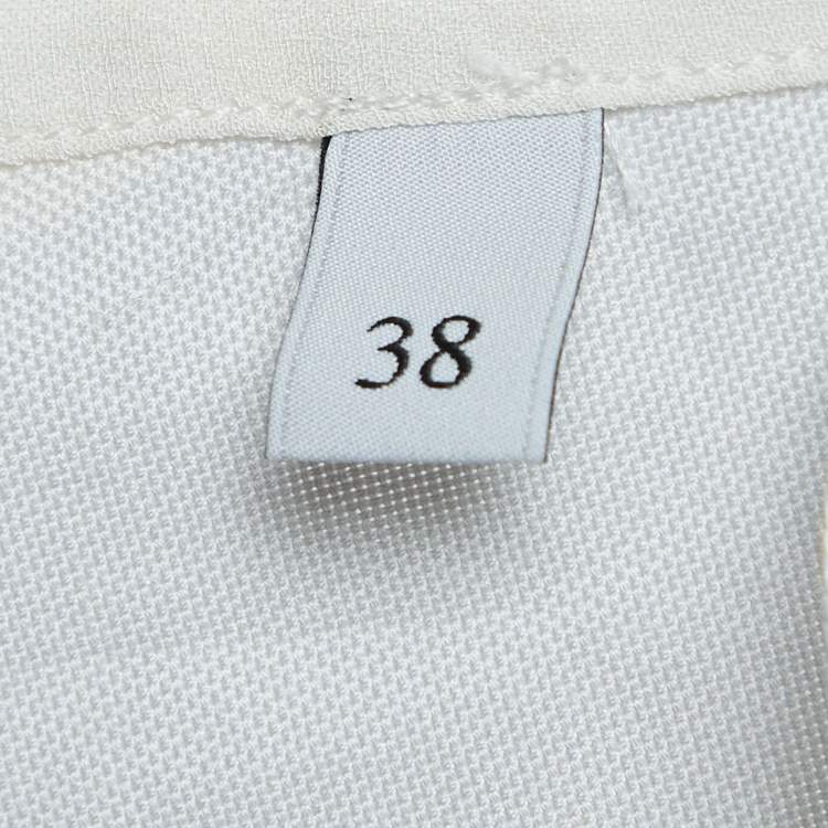 Pre Owned Valentino Off-White Cotton and Silk Long Sleeve Semi Sheer Shirt S