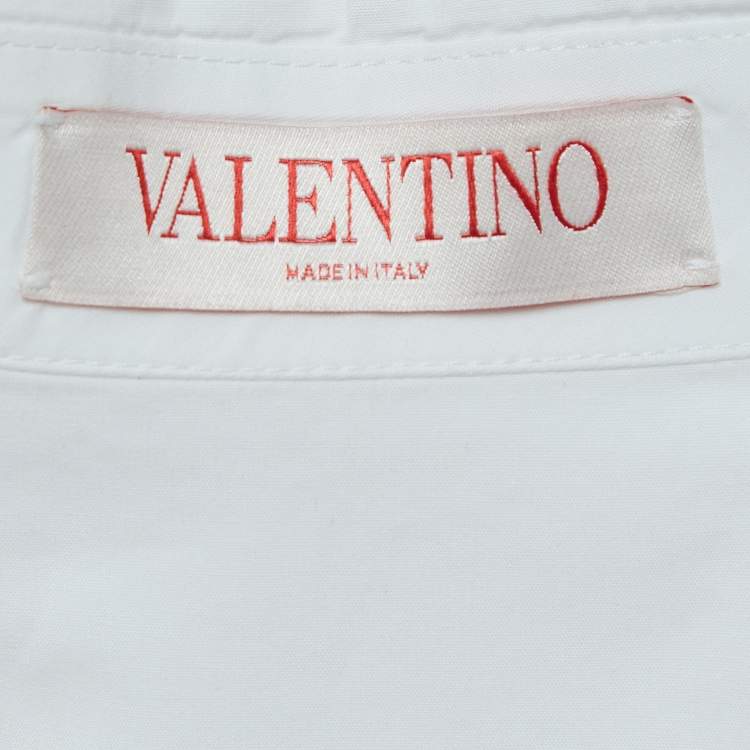 Pre Owned Valentino White Cotton Long Sleeve Oversized Shirt M