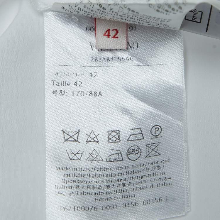 Pre Owned Valentino White Cotton Long Sleeve Oversized Shirt M