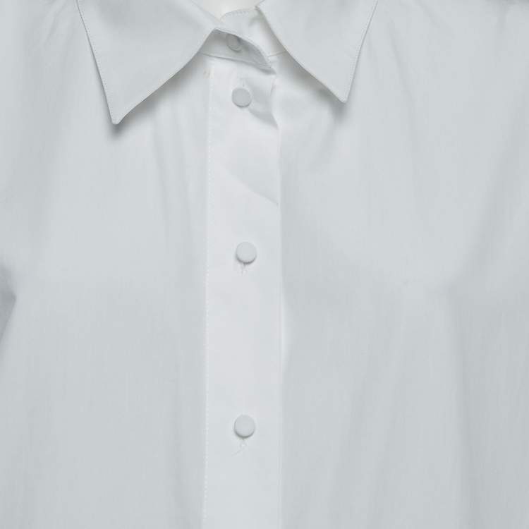 Pre Owned Valentino White Cotton Long Sleeve Oversized Shirt M