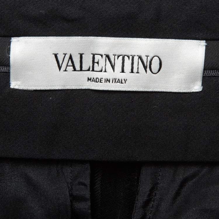 Pre Owned Valentino Black Wool Flared Trousers S