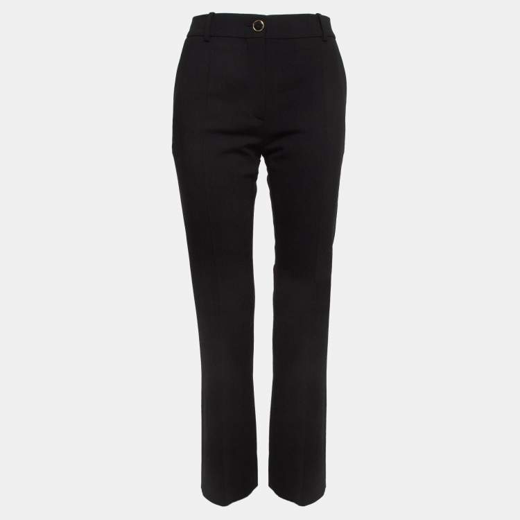 Pre Owned Valentino Black Wool Flared Trousers S