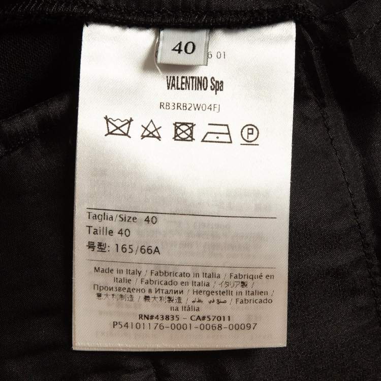 Pre Owned Valentino Black Wool Flared Trousers S