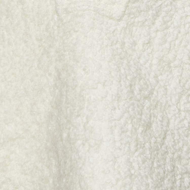 Pre Owned Valentino White Boucle V-Neck Cape S