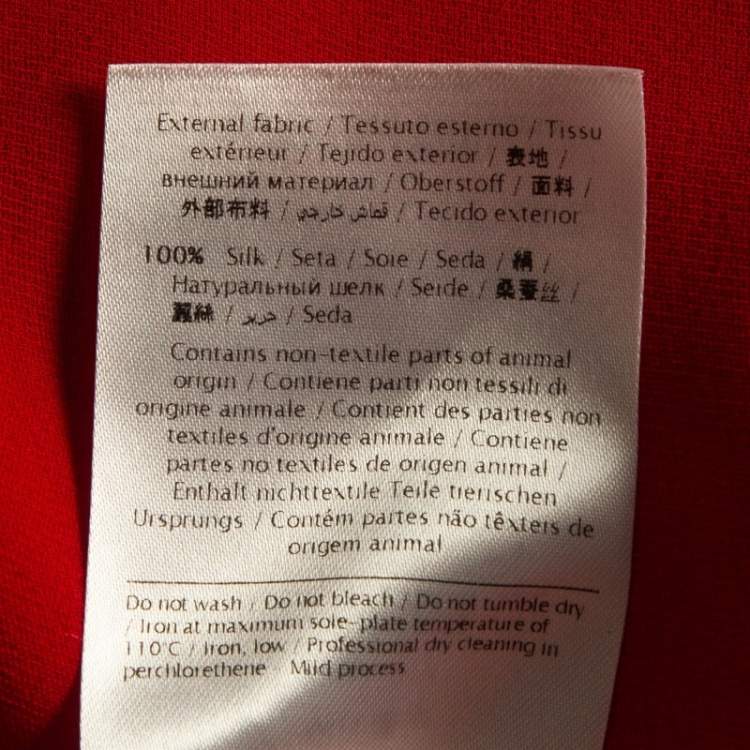 Pre Owned Valentino Red Silk Flared Sleeve Shift Dress M