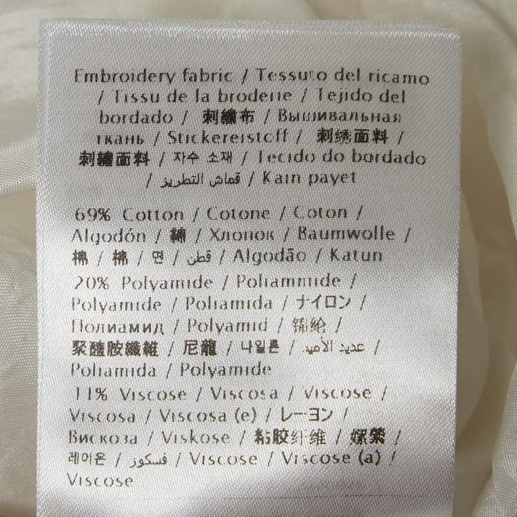 Pre Owned Valentino Off-White Tweed Mini Dress S