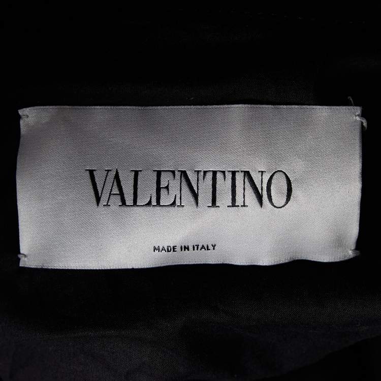 Pre Owned Valentino Black Suede Stud Embellished Jacket M