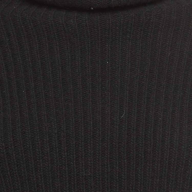 Pre Owned Valentino Black Wool & Cashmere Knit Turtle Neck Top M