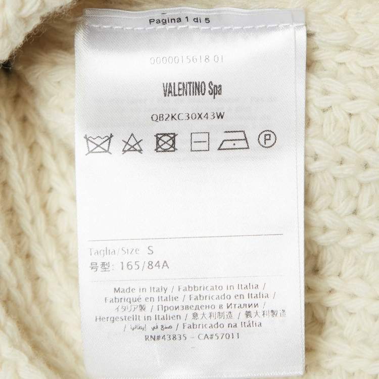 Pre Owned Valentino Black/White Stripe Wool Knit Turtleneck Mini Dress S  