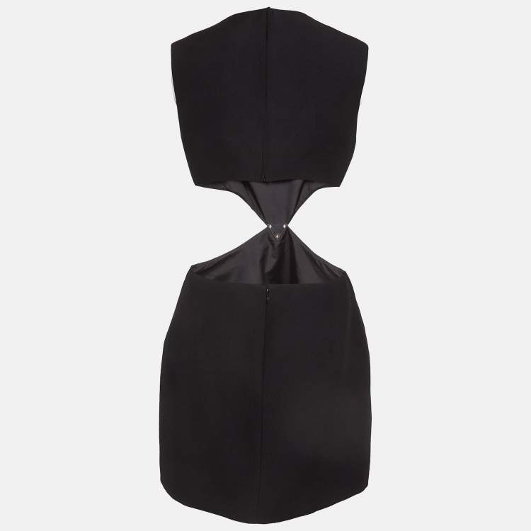 Valentino Black Silk & Wool Cut-Out Garavani Mini Dress M