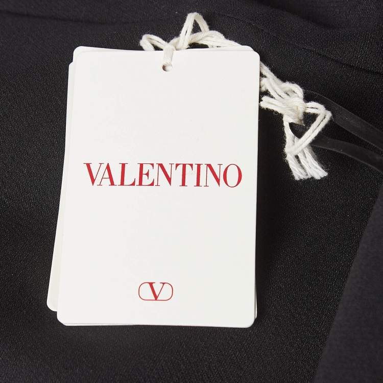 مملوكة مسبقًا Valentino Black Silk & Wool Cut-Out Garavani Mini Dress M