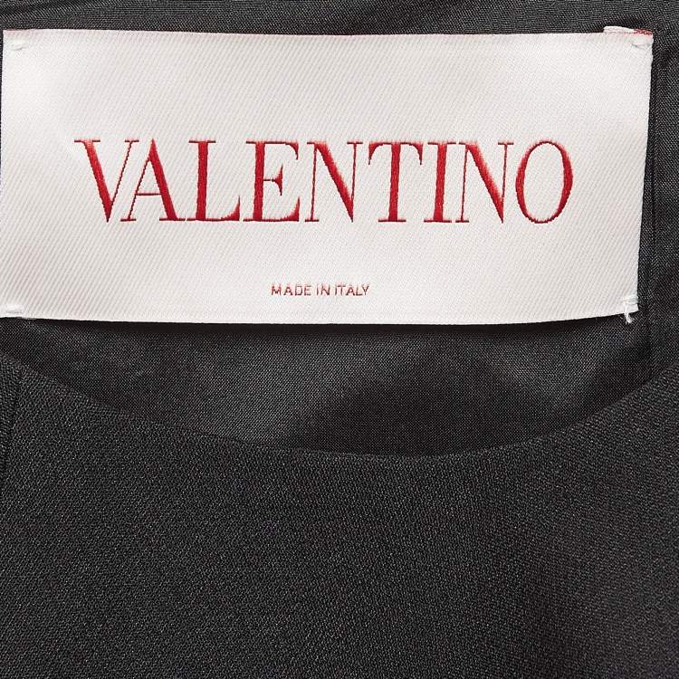 مملوكة مسبقًا Valentino Black Silk & Wool Cut-Out Garavani Mini Dress M