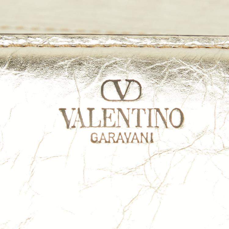 Pre Owned Valentino Metallic Gold Leather Small Loco Shoulder Bag