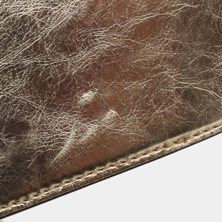 Pre Owned Valentino Metallic Gold Leather Small Loco Shoulder Bag