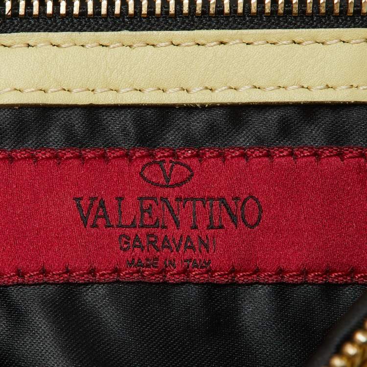 Pre Owned Valentino Yellow Leather Zip Boston Bag