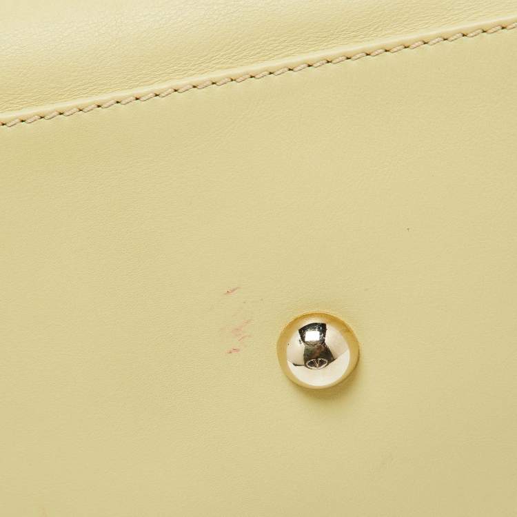 Pre Owned Valentino Yellow Leather Zip Boston Bag