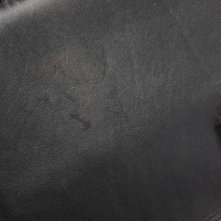 Pre Owned Valentino Black Leather Medium Rockstud Glam Lock Flap Bag