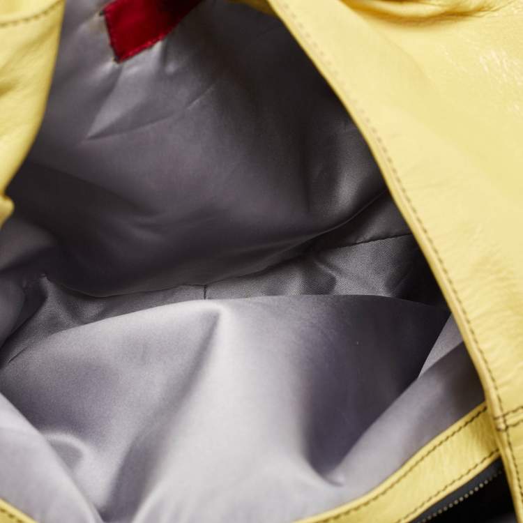 Pre Owned Valentino Yellow Leather Bow Hobo