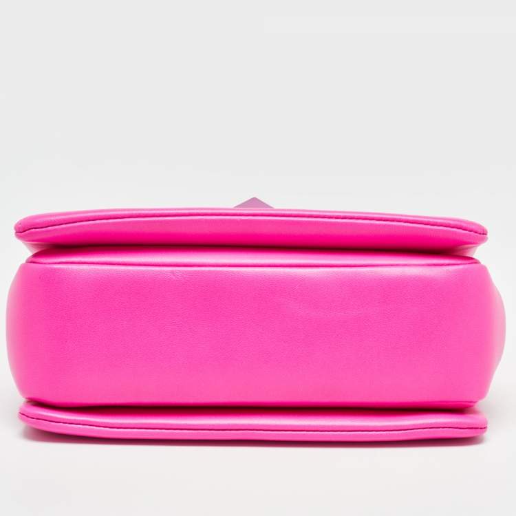 Pre Owned Valentino Pink Leather One Stud Chain Shoulder Bag
