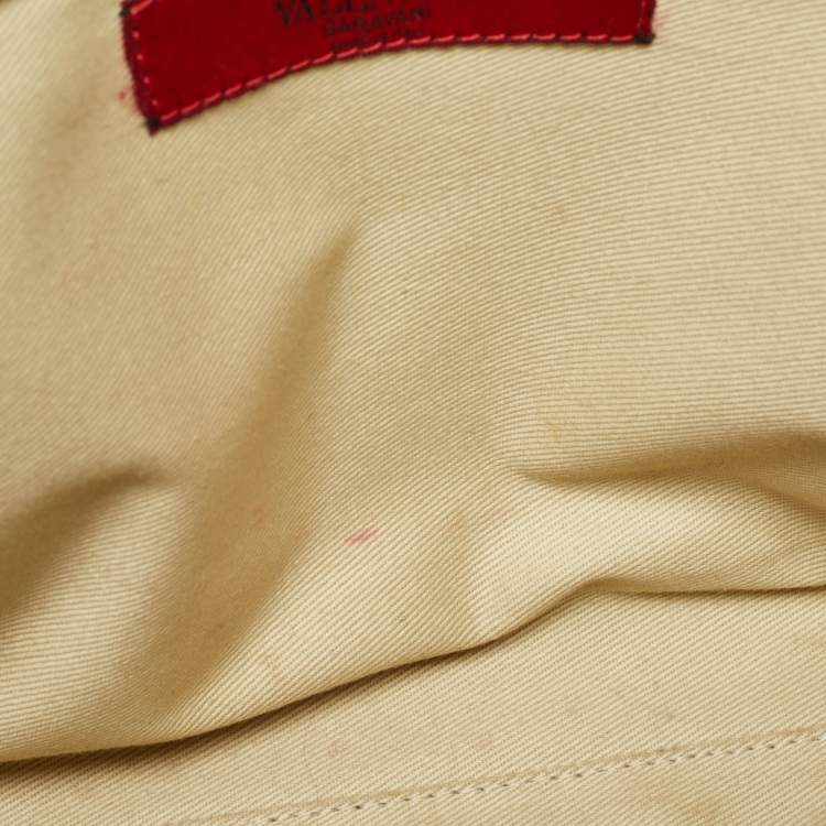 Pre Owned Valentino Beige Leather Rockstud Trapeze Tote