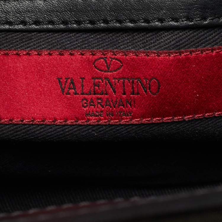 Pre Owned Valentino Black Leather Medium Rockstud Trapeze Tote