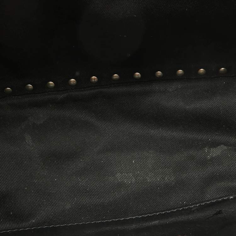 Pre Owned Valentino Black Leather Small Rockstud Trapeze Tote
