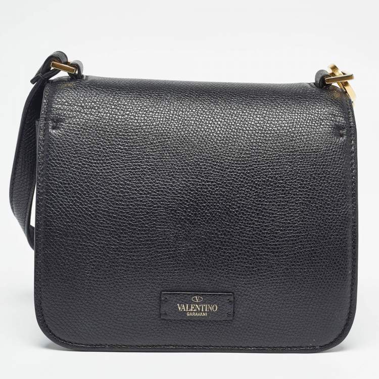 Pre Owned Valentino Black Leather Small VSling Shoulder Bag