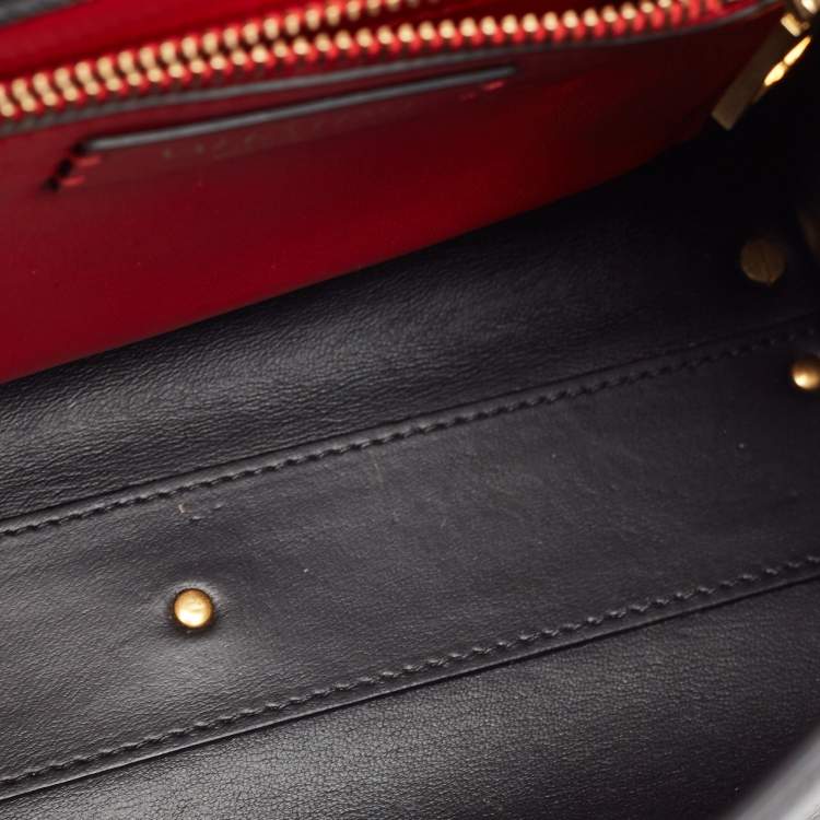 Pre Owned Valentino Black Leather Small VSling Top Handle Bag