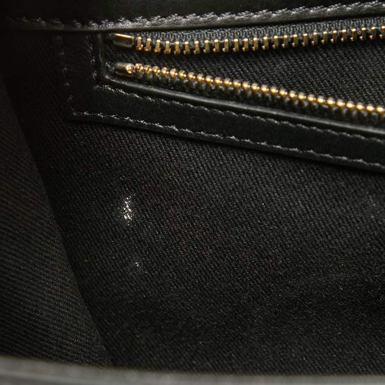 Pre Owned Valentino Black Leather Medium Rockstud Glam Lock Flap Bag