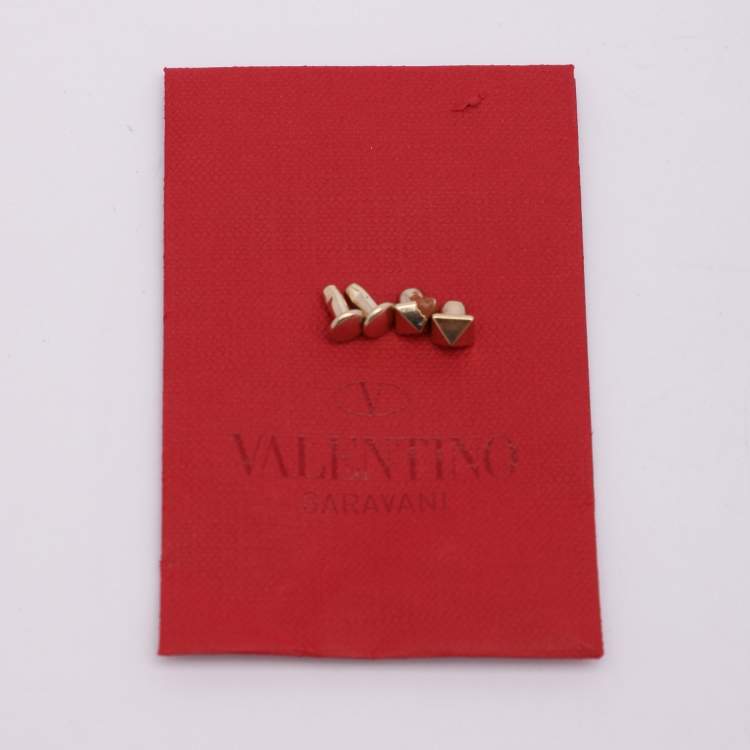 Pre Owned Valentino White Leather Medium Rockstud Spike VLTN Shoulder Bag