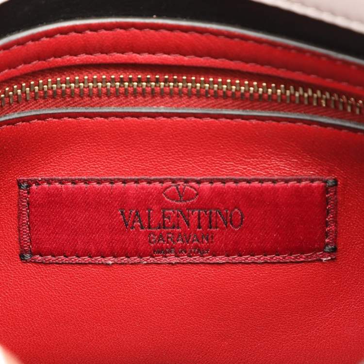 Pre Owned Valentino White Leather Medium Rockstud Spike VLTN Shoulder Bag