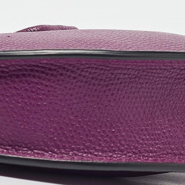 Pre Owned Valentino Purple Leather Mini VLogo Signature Hobo